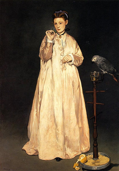 Woman with a Parrot Edouard Manet